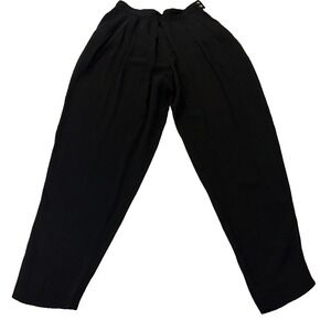 VTG Liz Claiborne Pants Women's Size 8 Black High Waist Ankle Pleated Pockets